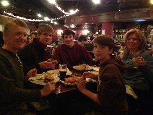 A family enjoying the Pub Sing