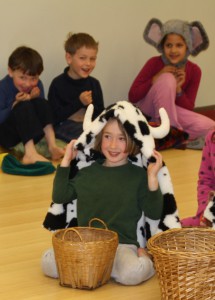 Child with animal hat