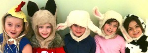 Children with animal hats