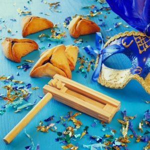 Image of Purim celebratory things. Image, courtesy of https://nationaltoday.com/purim/