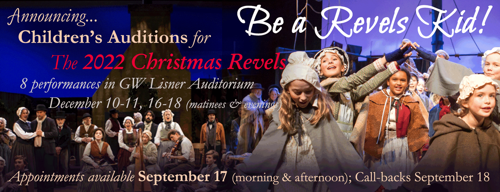 Children's Auditions for the 2022 Christmas Revels