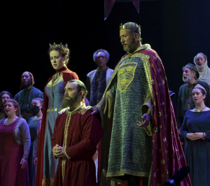 Arthur, Guinevere and Gawain during the Kyrie