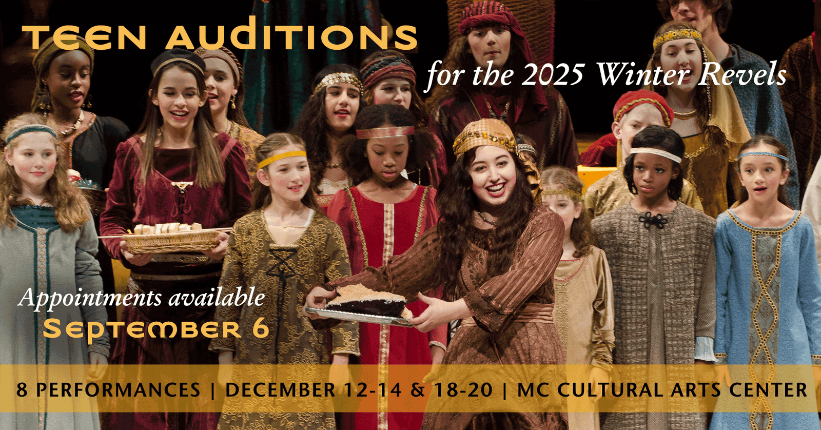 Teen auditions for Winter Revels, September 7